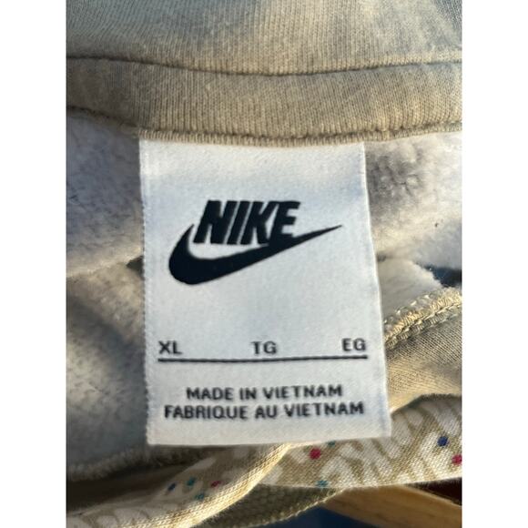 Nike Logo Hoodie Sweatshirt XL Khaki Logo Basketball Streetwear Skater - Picture 7 of 8